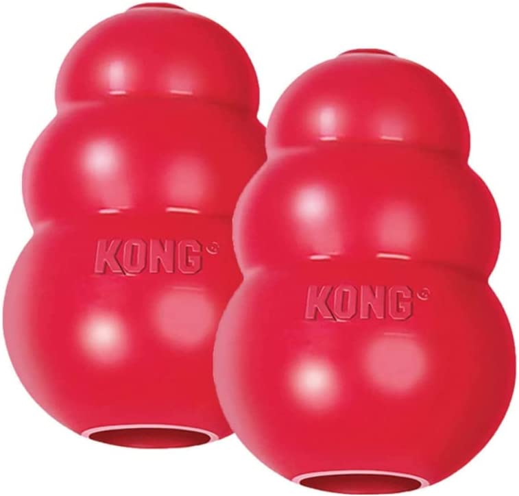 KONG Classico Giocattolo per Cani Medio, Rosso, Confezione da 2